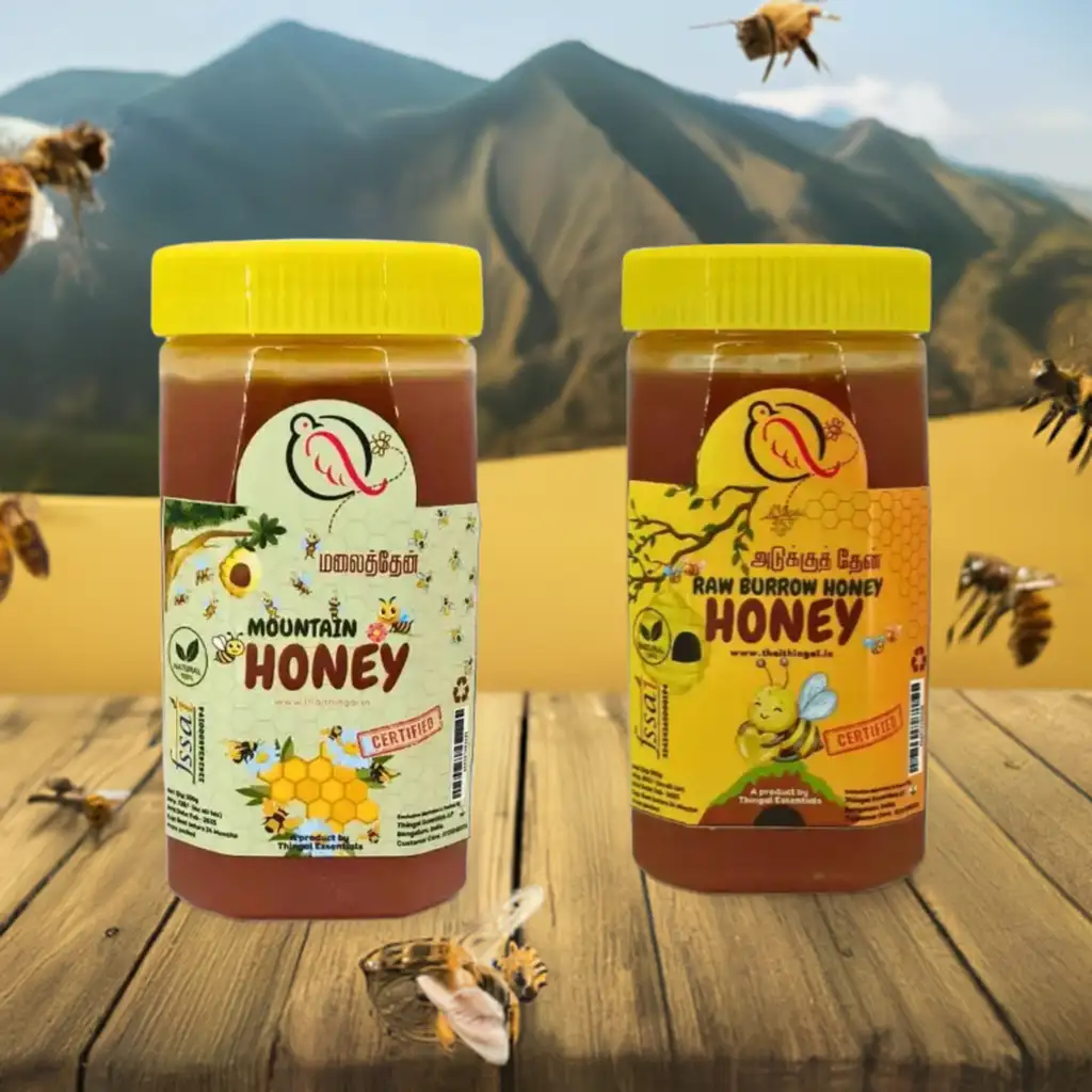 Combo - MOUNTAIN HONEY (500g) + Raw Burrow Honey (500g - image 1